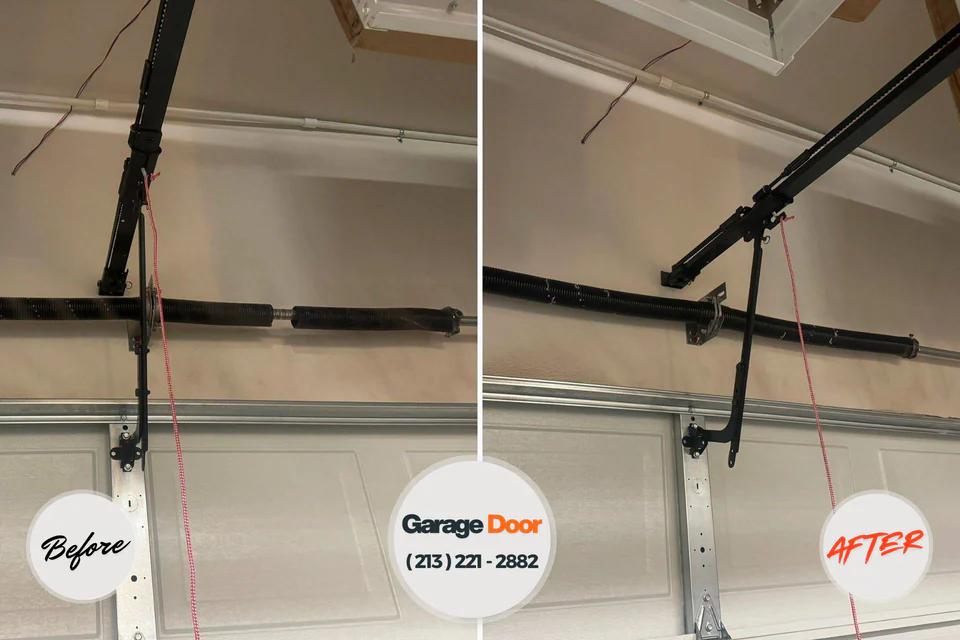 Before and after: garage door repair Washington Mills, NY